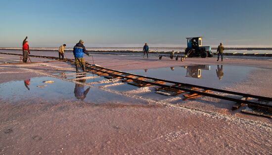 Russia Crimea Salt Harvesting