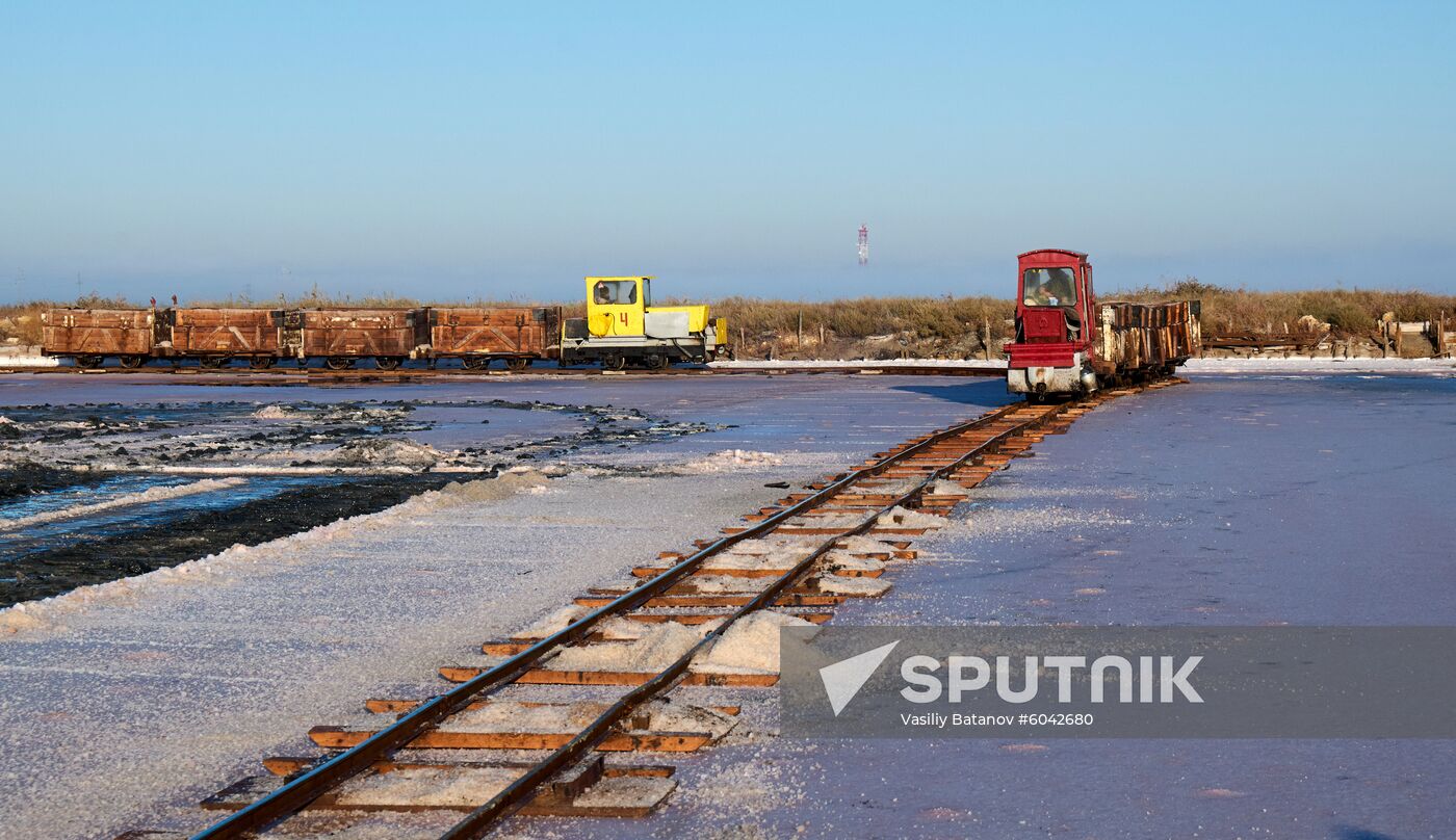 Russia Crimea Salt Harvesting