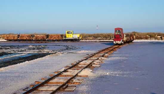 Russia Crimea Salt Harvesting