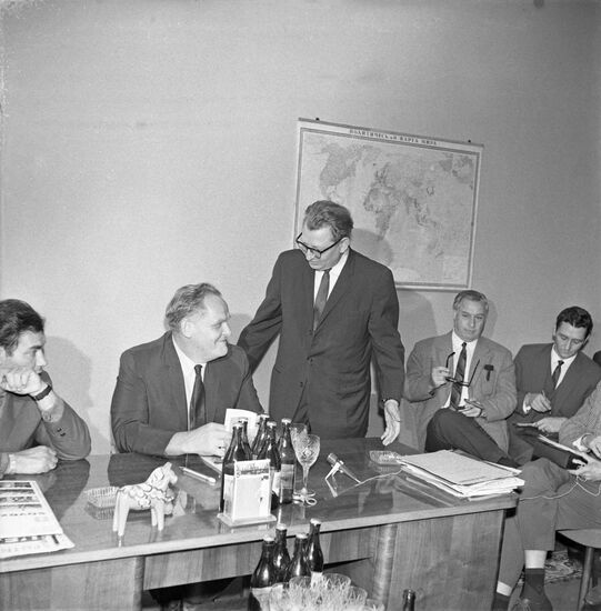 General Secretary of USA's Communist Party Gus Hall in Moscow