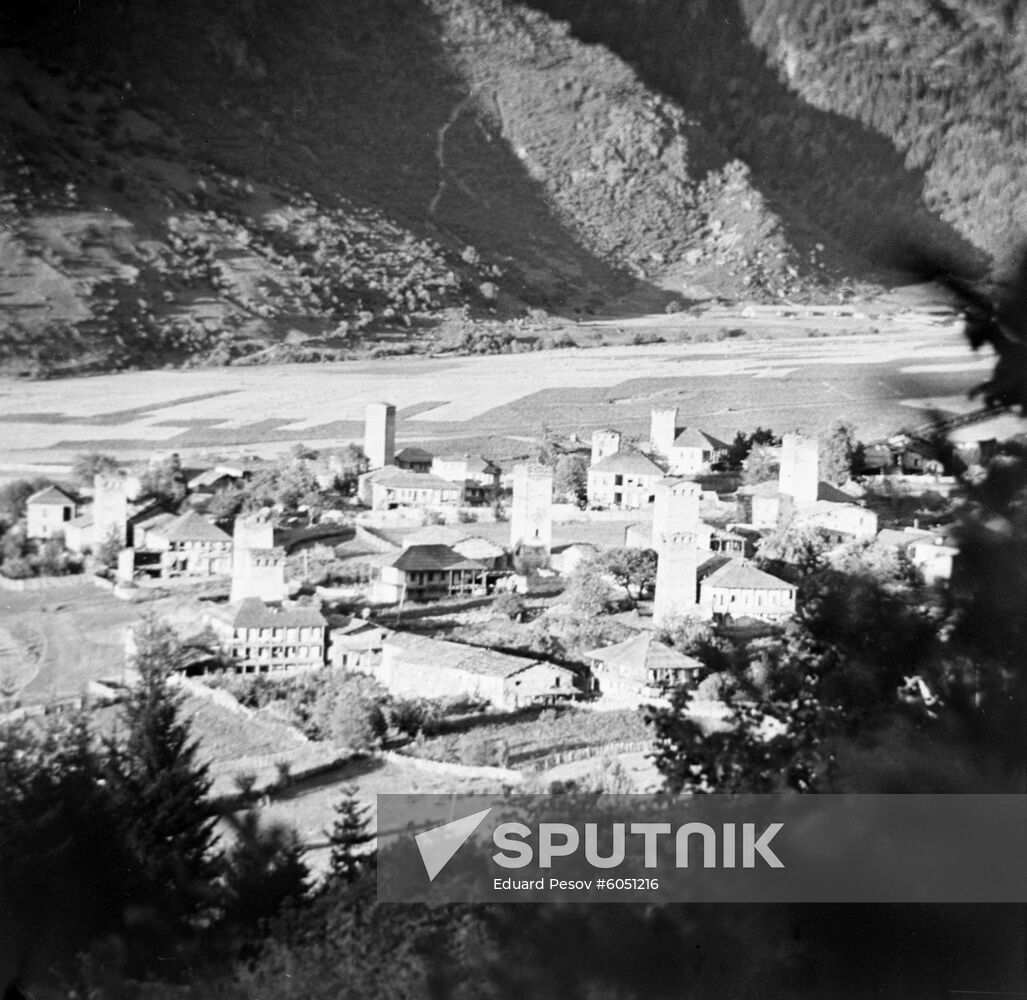 Lakhiri high-altitude village in Georgia