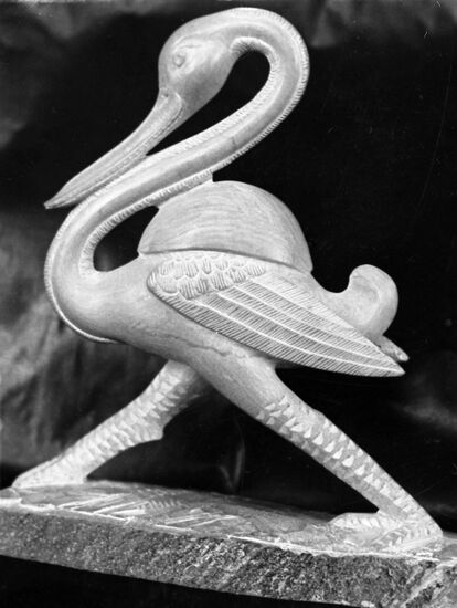 Heron by professional stone-cutter Khertek Toibukhaa