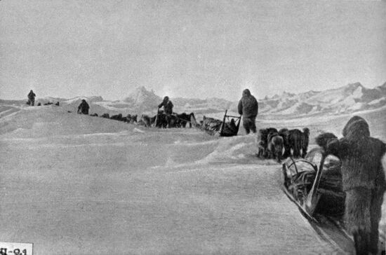 US explorer Robert Peary's expedition to the North Pole