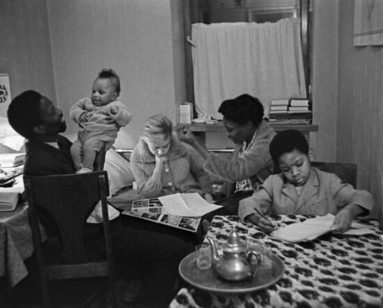 Senegalese family in Soviet Union, students of Lomonosov Moscow State University