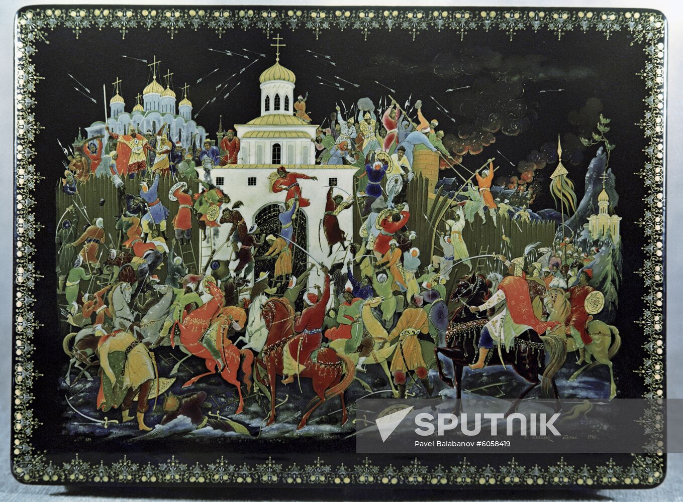 Palekh miniature lacquer painting