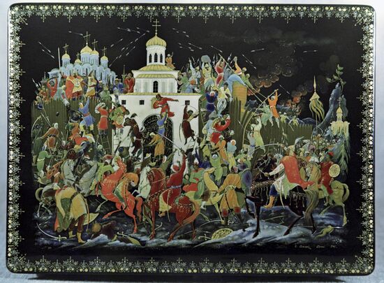 Palekh miniature lacquer painting