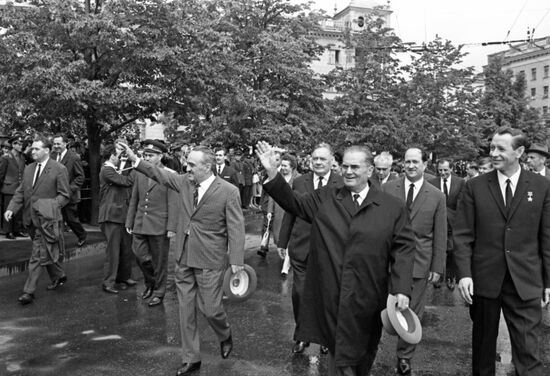 President of Socialist Federal Republic of Yugoslavia Josip Broz Tito visits USSR