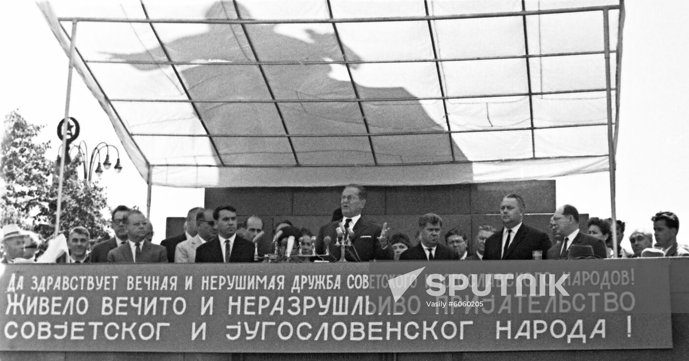 President of Socialist Federal Republic of Yugoslavia Josip Broz Tito visits USSR