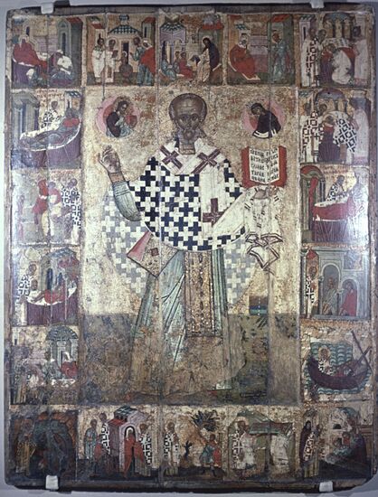 Icon St. Nicholas Miracle Worker with Hagiography