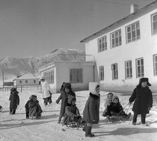 Collective farm kindergarten in Kyrgyzstan