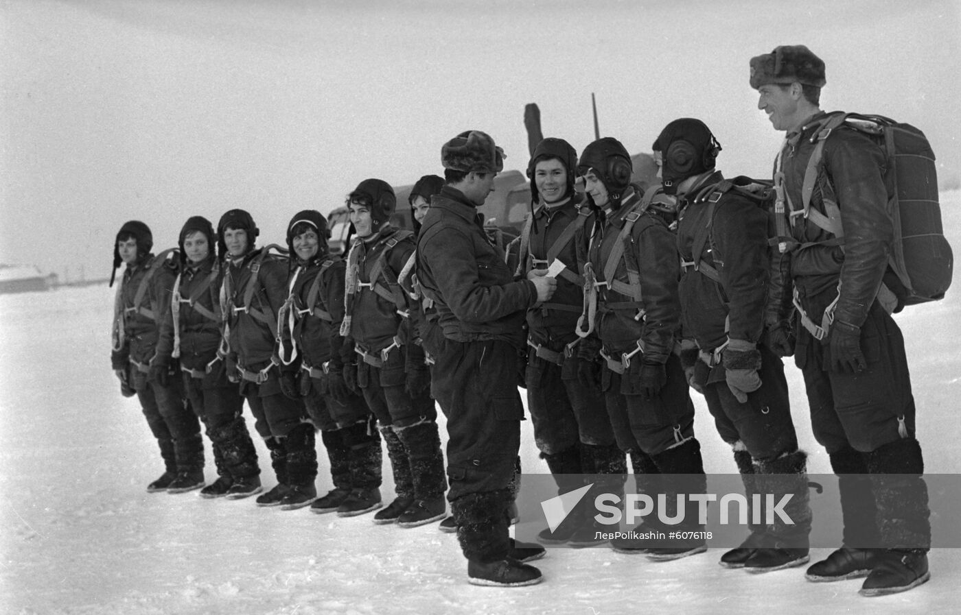 Female skydivers from Central Parachute Sport Club of Soviet Airborne Force