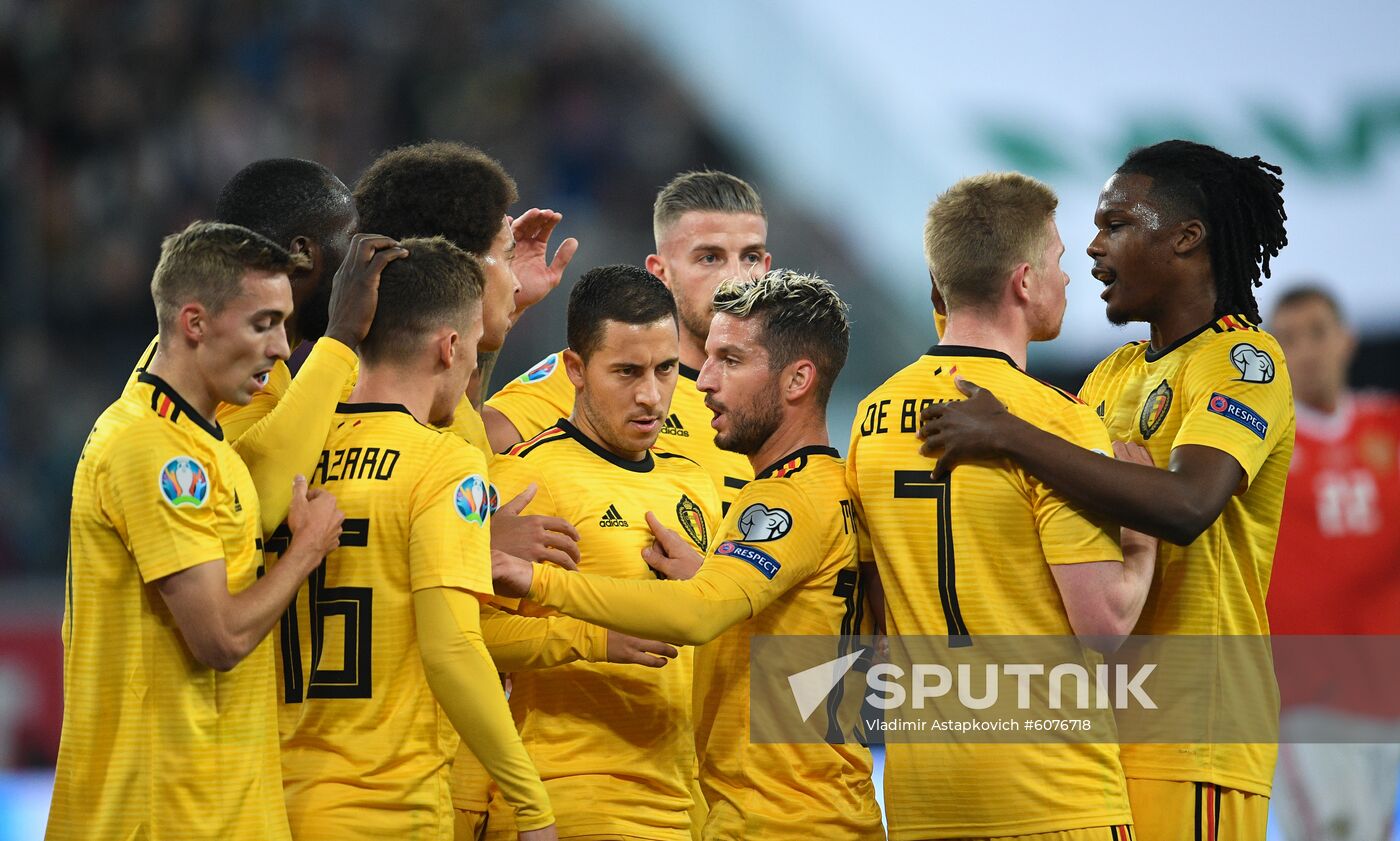 Russia Soccer Euro 2020 Qualifier Russia - Belgium