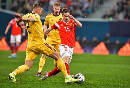 Russia Soccer Euro 2020 Qualifier Russia - Belgium
