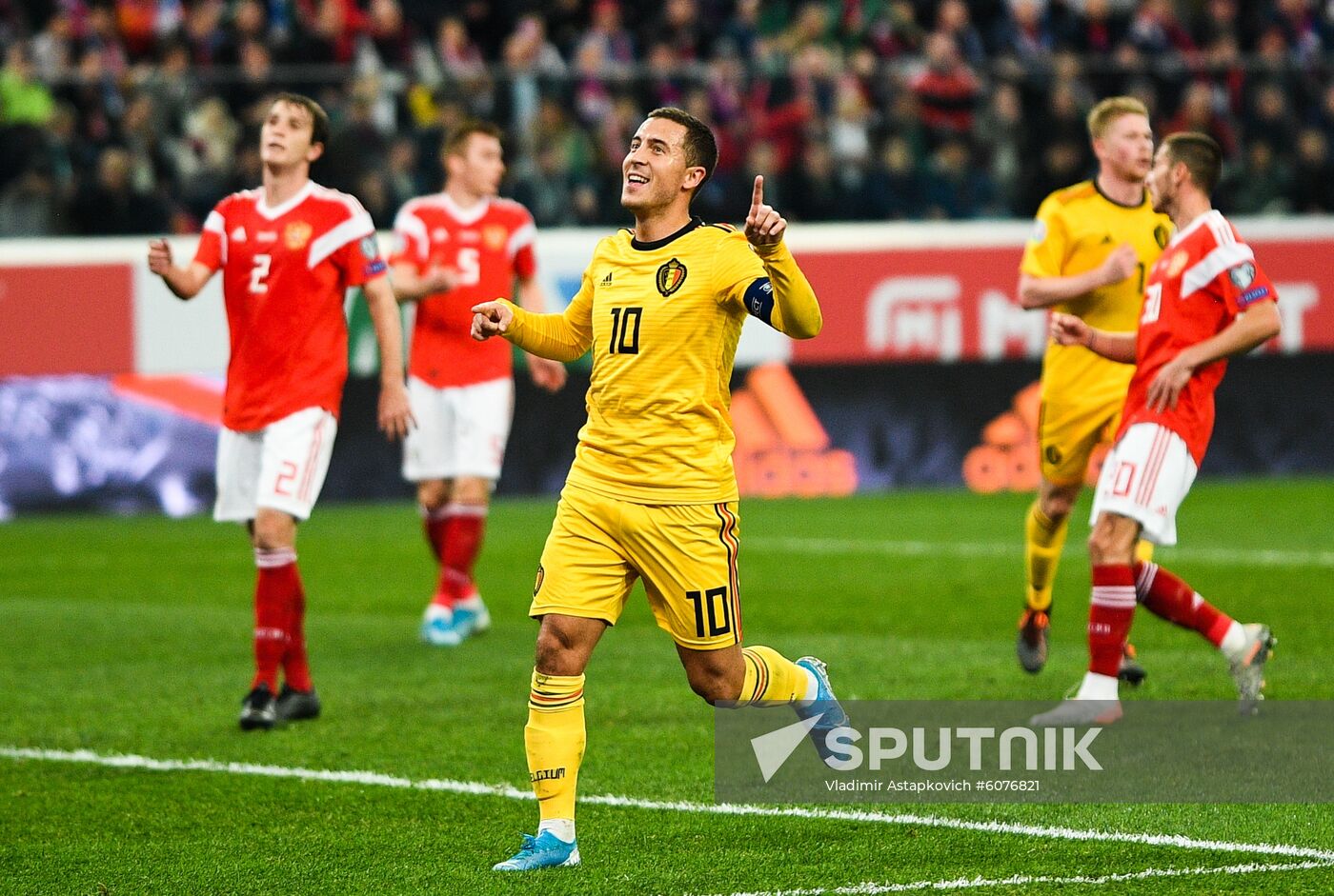Russia Soccer Euro 2020 Qualifier Russia - Belgium