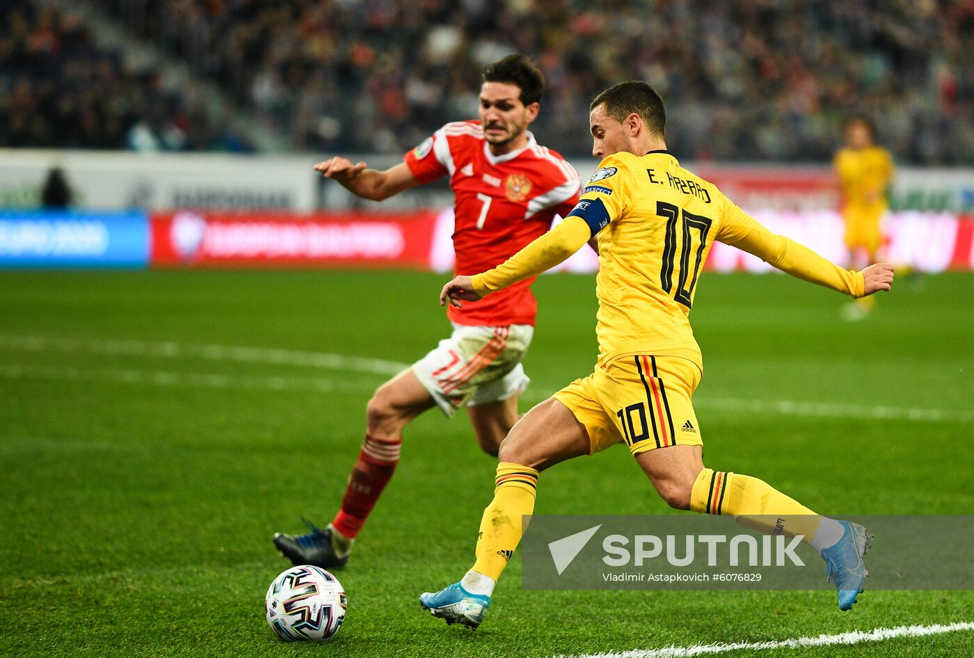 Russia Soccer Euro 2020 Qualifier Russia - Belgium