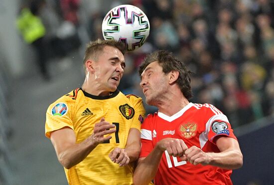 Russia Soccer Euro 2020 Qualifier Russia - Belgium