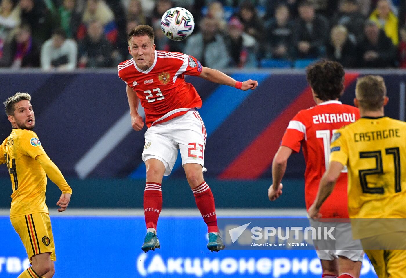 Russia Soccer Euro 2020 Qualifier Russia - Belgium
