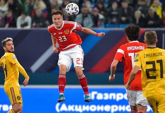 Russia Soccer Euro 2020 Qualifier Russia - Belgium
