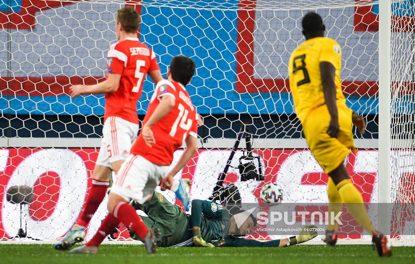Russia Soccer Euro 2020 Qualifier Russia - Belgium