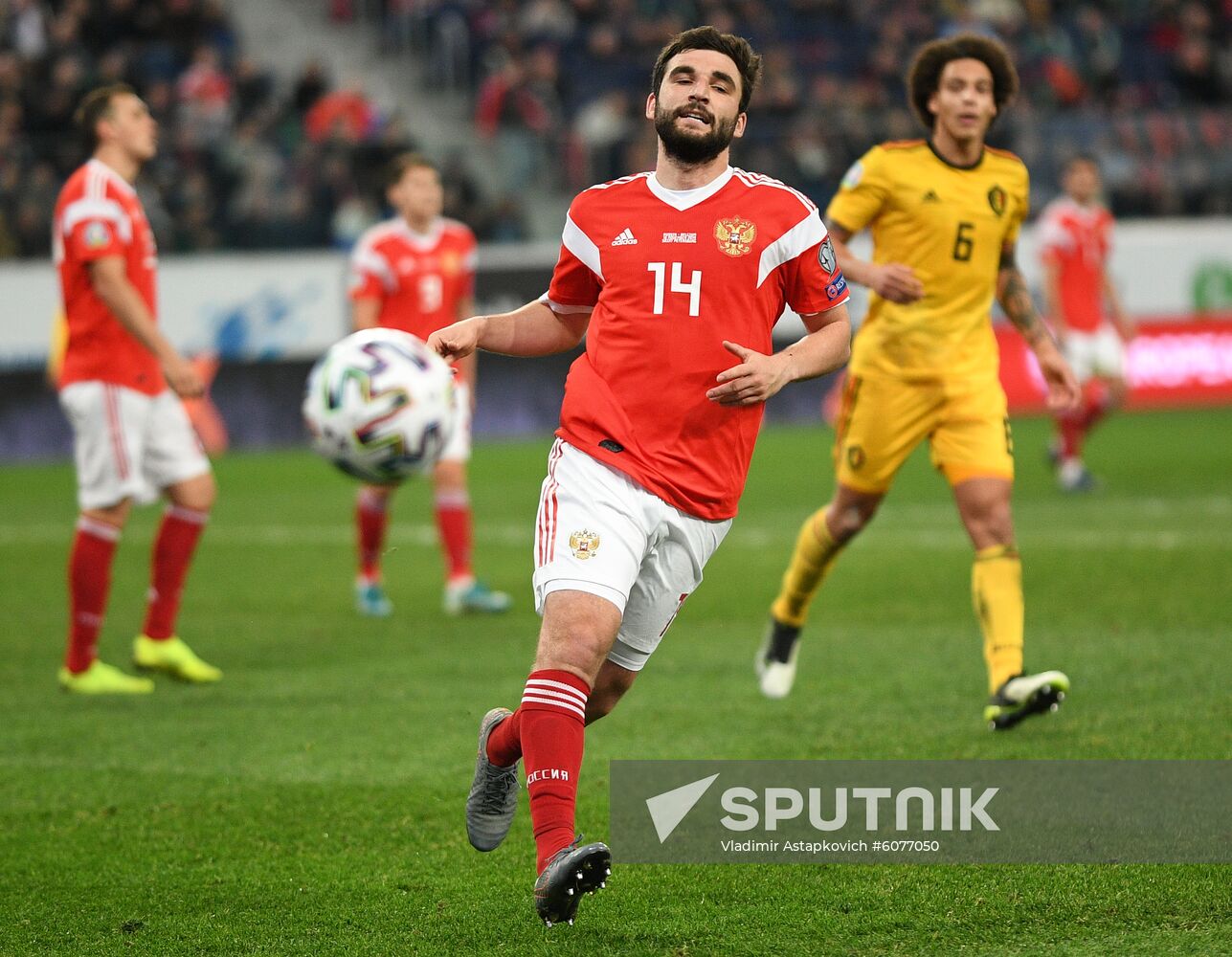 Russia Soccer Euro 2020 Qualifier Russia - Belgium