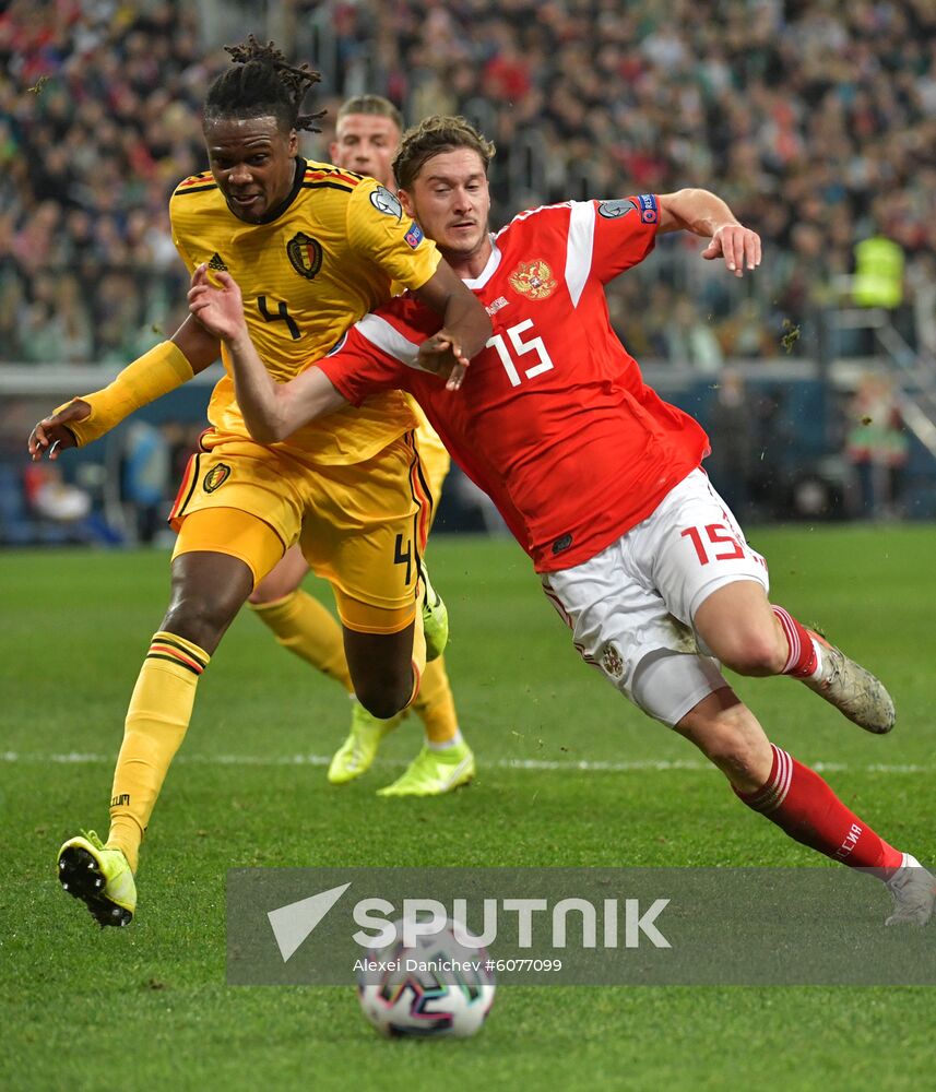 Russia Soccer Euro 2020 Qualifier Russia - Belgium
