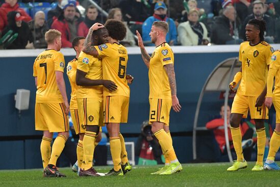 Russia Soccer Euro 2020 Qualifier Russia - Belgium