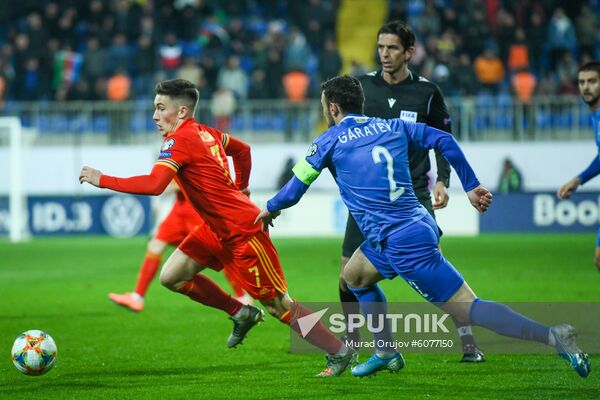 Azerbaijan Soccer Euro 2020 Qualifier Azerbaijan - Wales