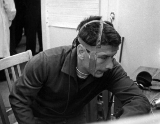 Voskhod-1 spaceship crew prepares for space mission