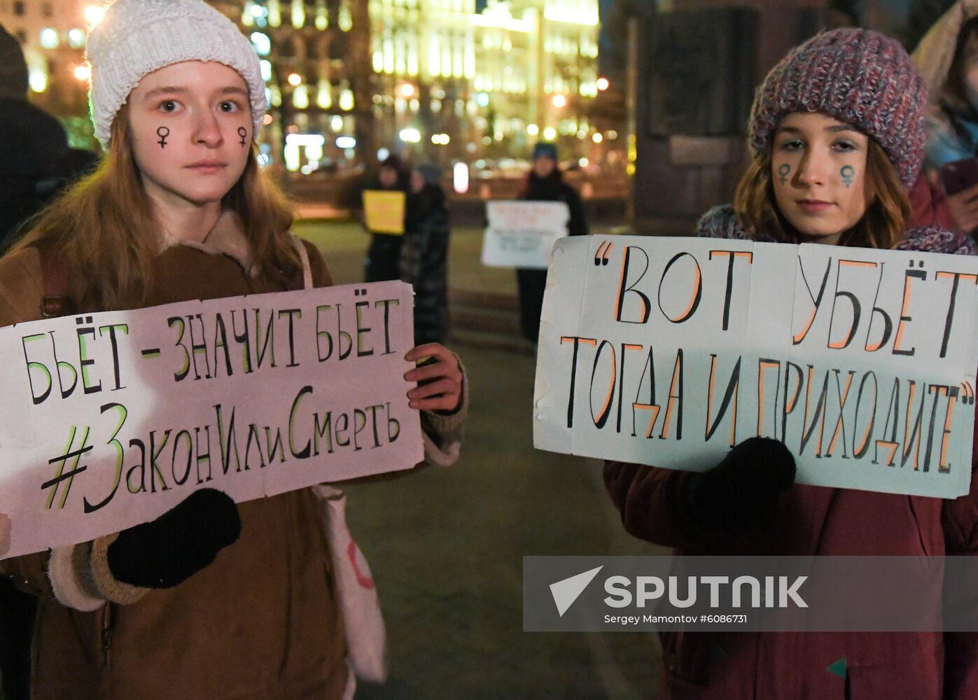 Russia Violence Against Women Rally