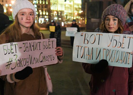 Russia Violence Against Women Rally