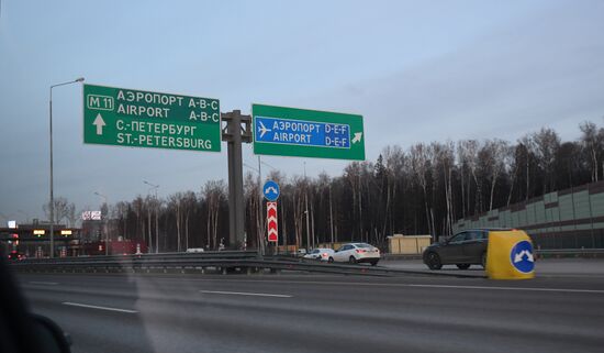 Russia Moscow St. Petersburg Highway