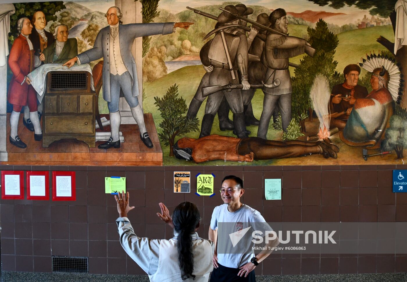 US George Washington High School Frescoes