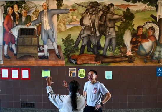 US George Washington High School Frescoes