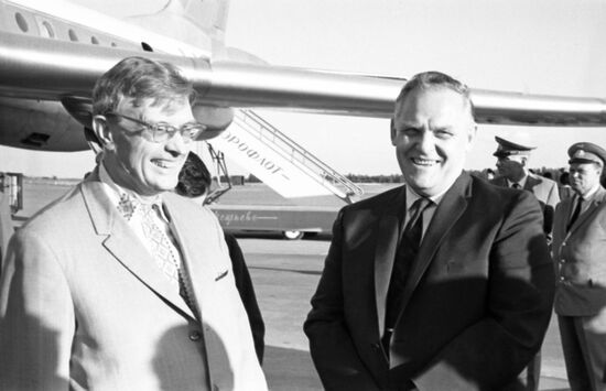 General Secretary of National Committee of Communist Party USA Gus Hall visits USSR