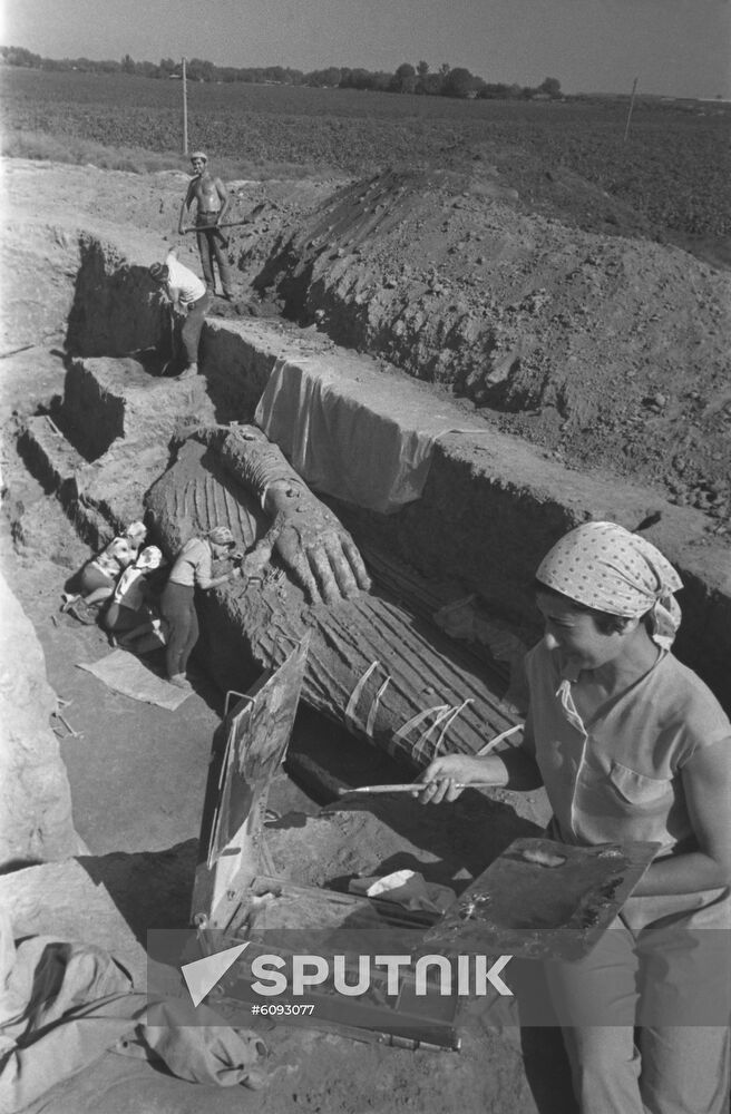 Excavation works on Ajina-Tepe Hill