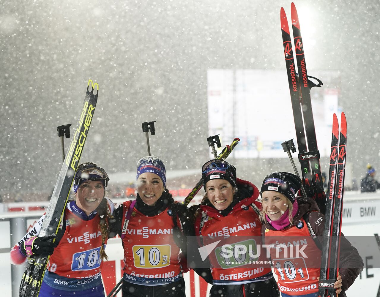 Sweden Biathlon World Cup Women Relay Competition