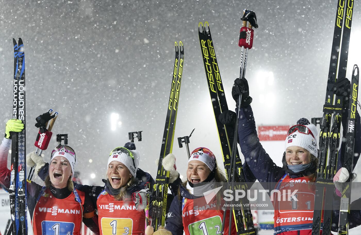 Sweden Biathlon World Cup Women Relay Competition