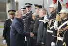 Russian President Vladimir Putin attends a welcome ceremony upon his arrival at the Charles de Gaulle International Airport in Roissy, near Paris, France. Putin will take part in the Normandy Four meeting of the leaders of Russia, France, Germany and Ukraine. The Normandy format was created in 2014 to resolve the conflict between Kiev and the breakaway republics in Ukraine's east. Location: France, Paris. Author: Mikhail Metzel/Sputnik. France Normandy Four Summit