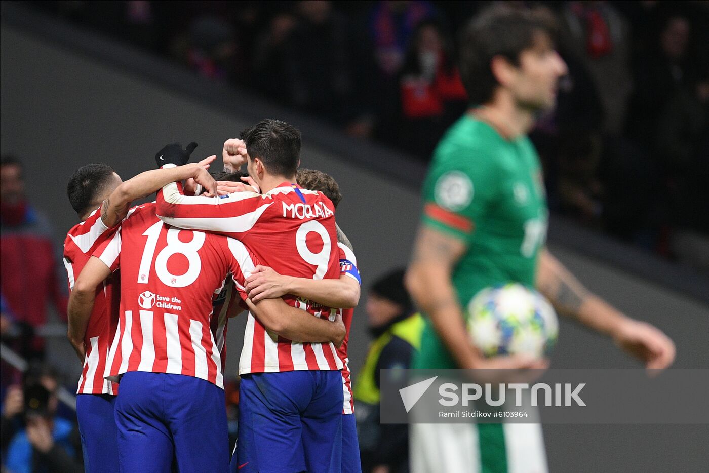 Spain Soccer Champions League Atletico - Lokomotiv