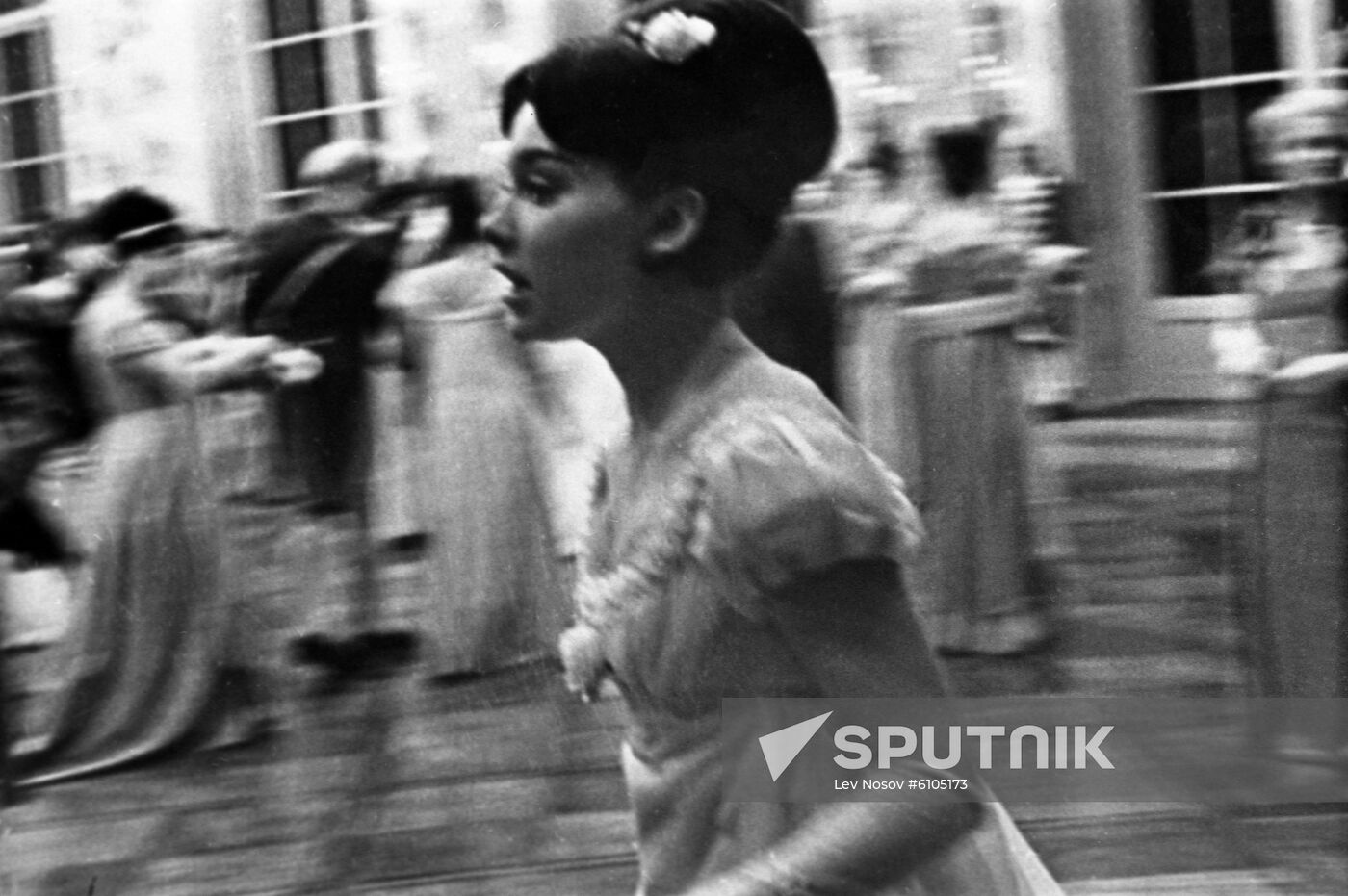 Actress Lyudmila Savelyeva on set of film 'War and peace'