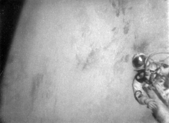 Pilot-cosmonaut of USSR Alexei Leonov's first spacewalk