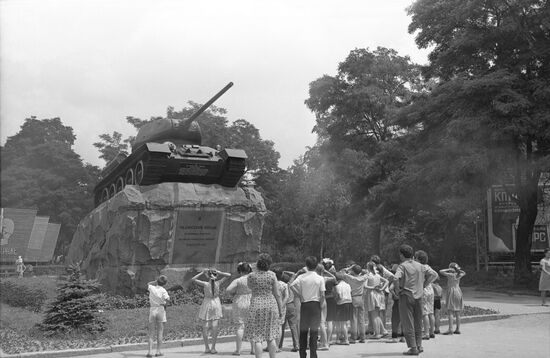 Monument to Soviet tank troops in Zaporozhye