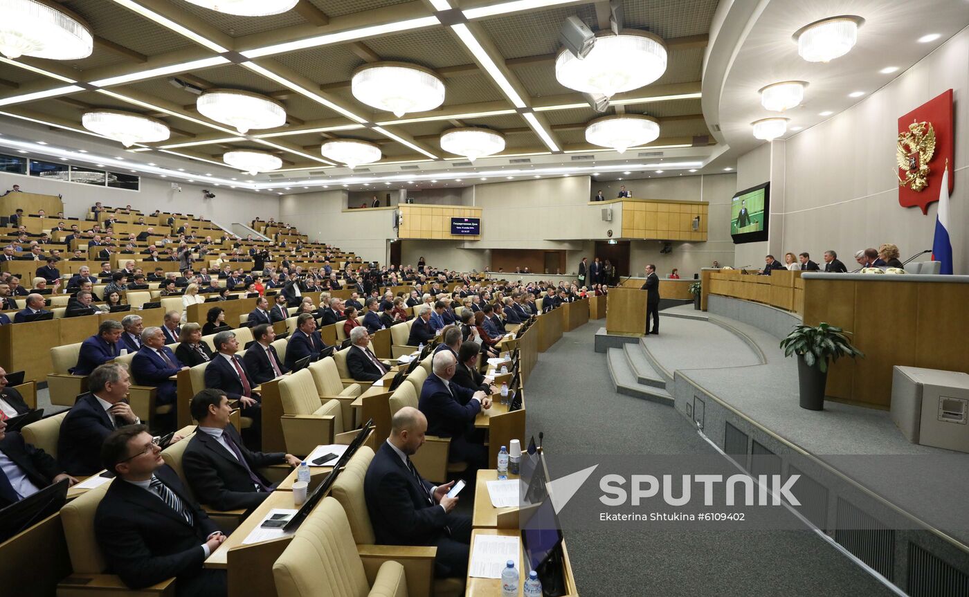 Russia Medvedev Parliament