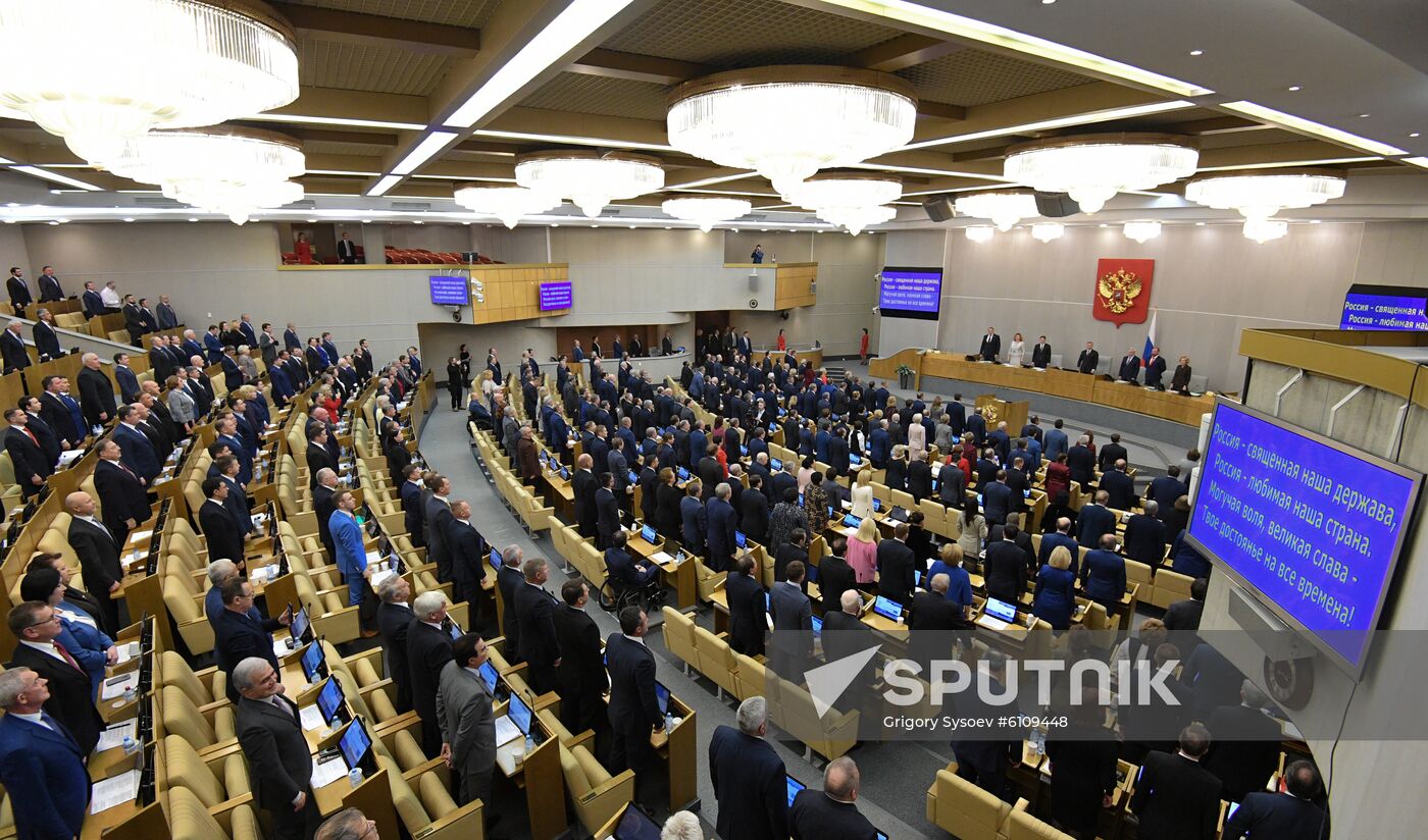 Russia Medvedev Parliament