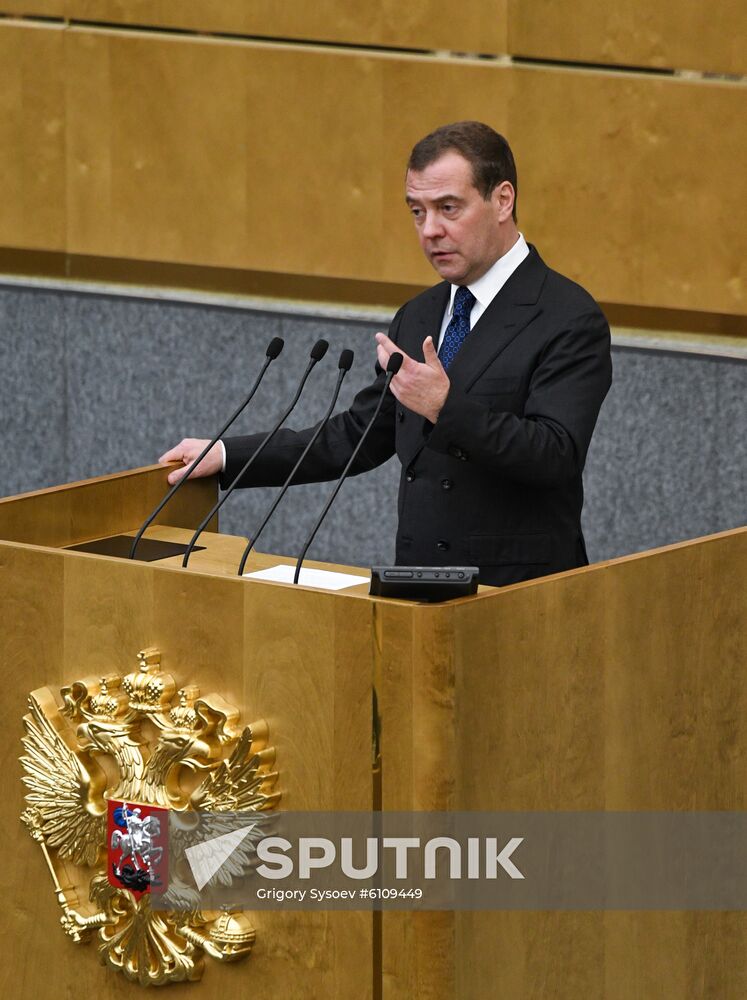 Russia Medvedev Parliament