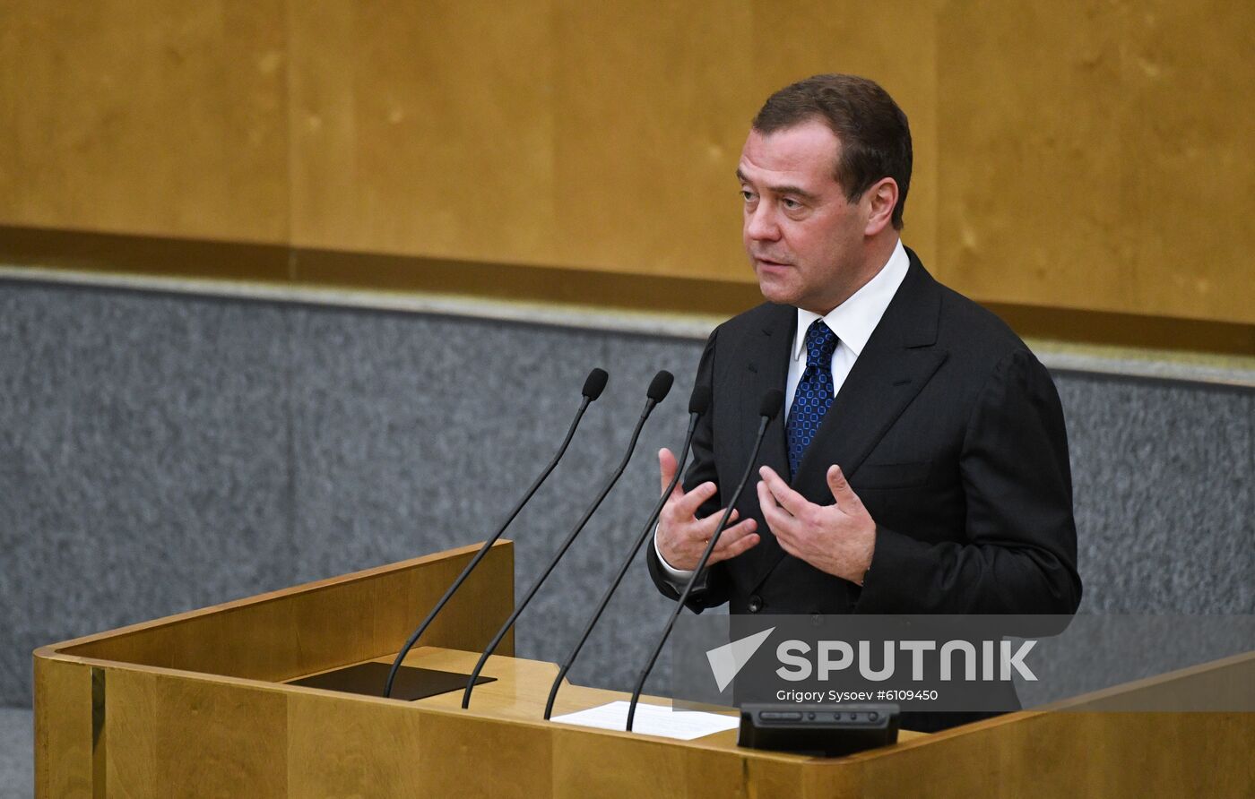 Russia Medvedev Parliament