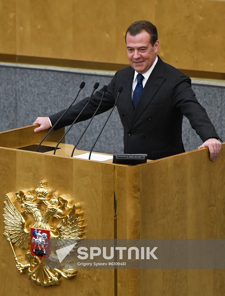 Russia Medvedev Parliament
