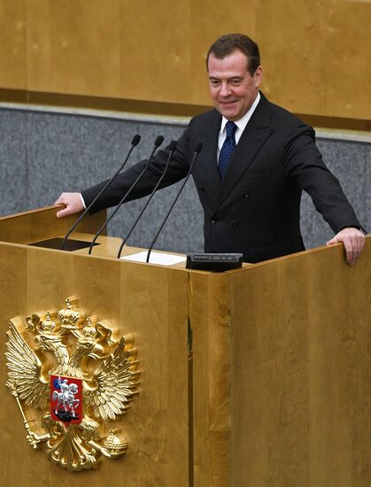 Russia Medvedev Parliament