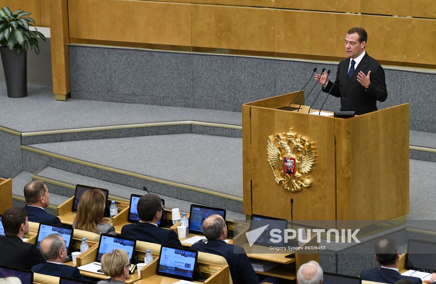 Russia Medvedev Parliament
