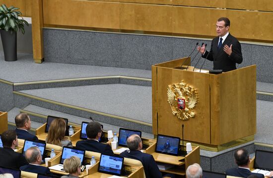 Russia Medvedev Parliament